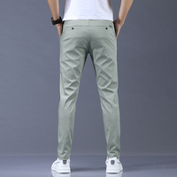 2022 wiosenne spodnie na lato męskie Stretch koreańskie Casual Slim Fit w pasie biznesowe klasyczne spodnie męskie czarne szare 28-38 4